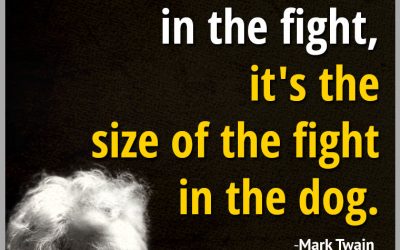 “It’s not the size of the dog in the fight, it’s the size of the fight in the dog.”